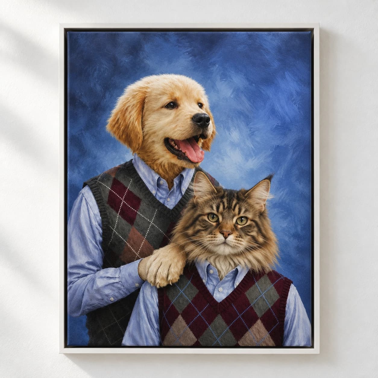 Step Doggos: white floating frame