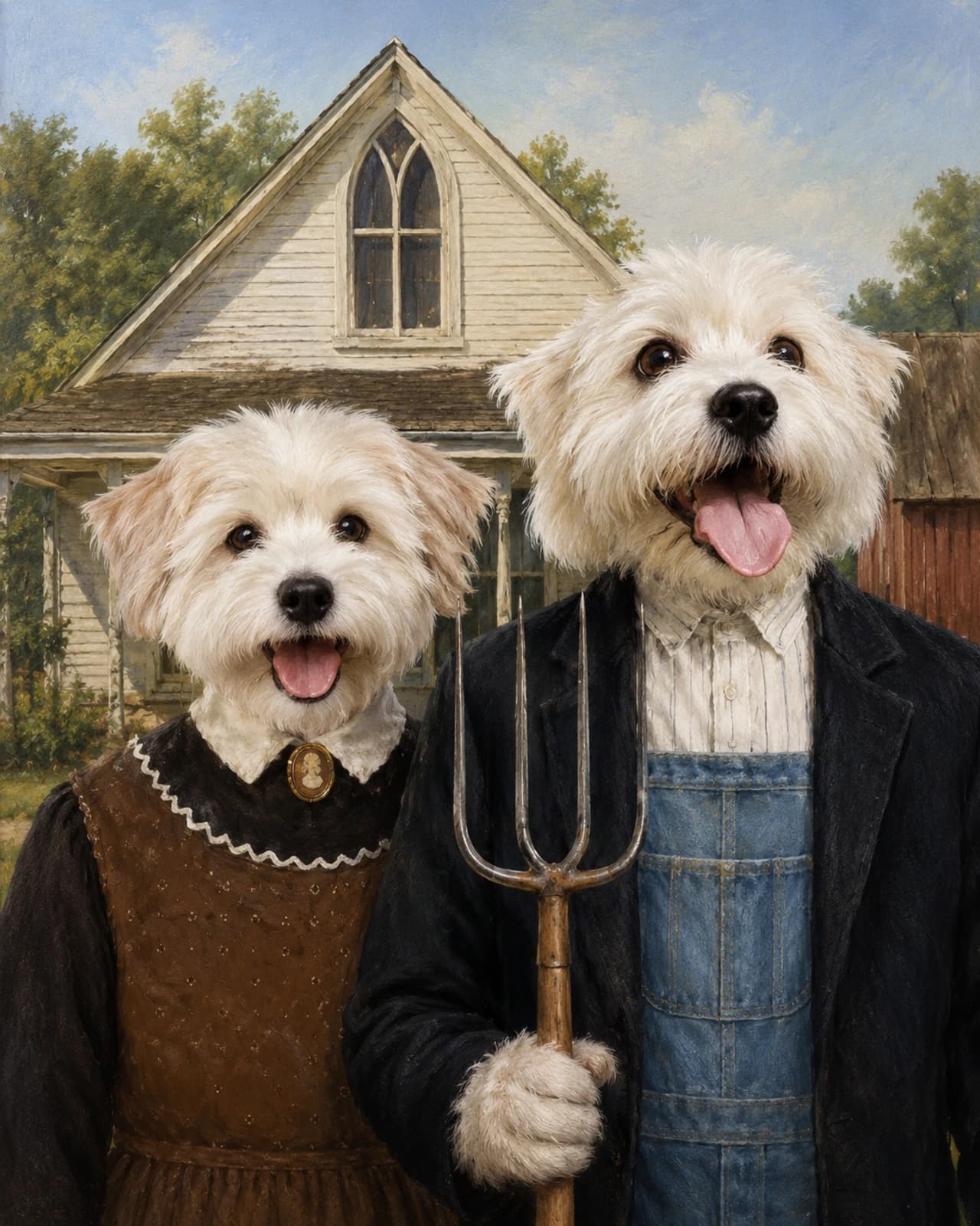 American Gothic portrait style