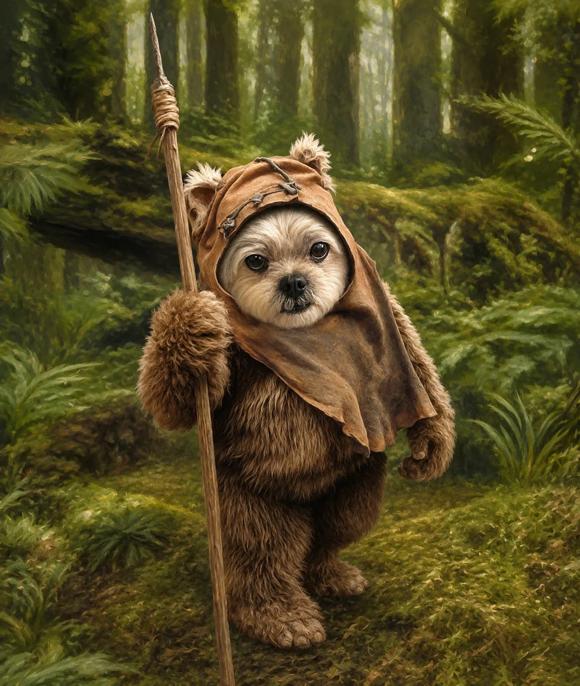 Ewokified custom pet portrait