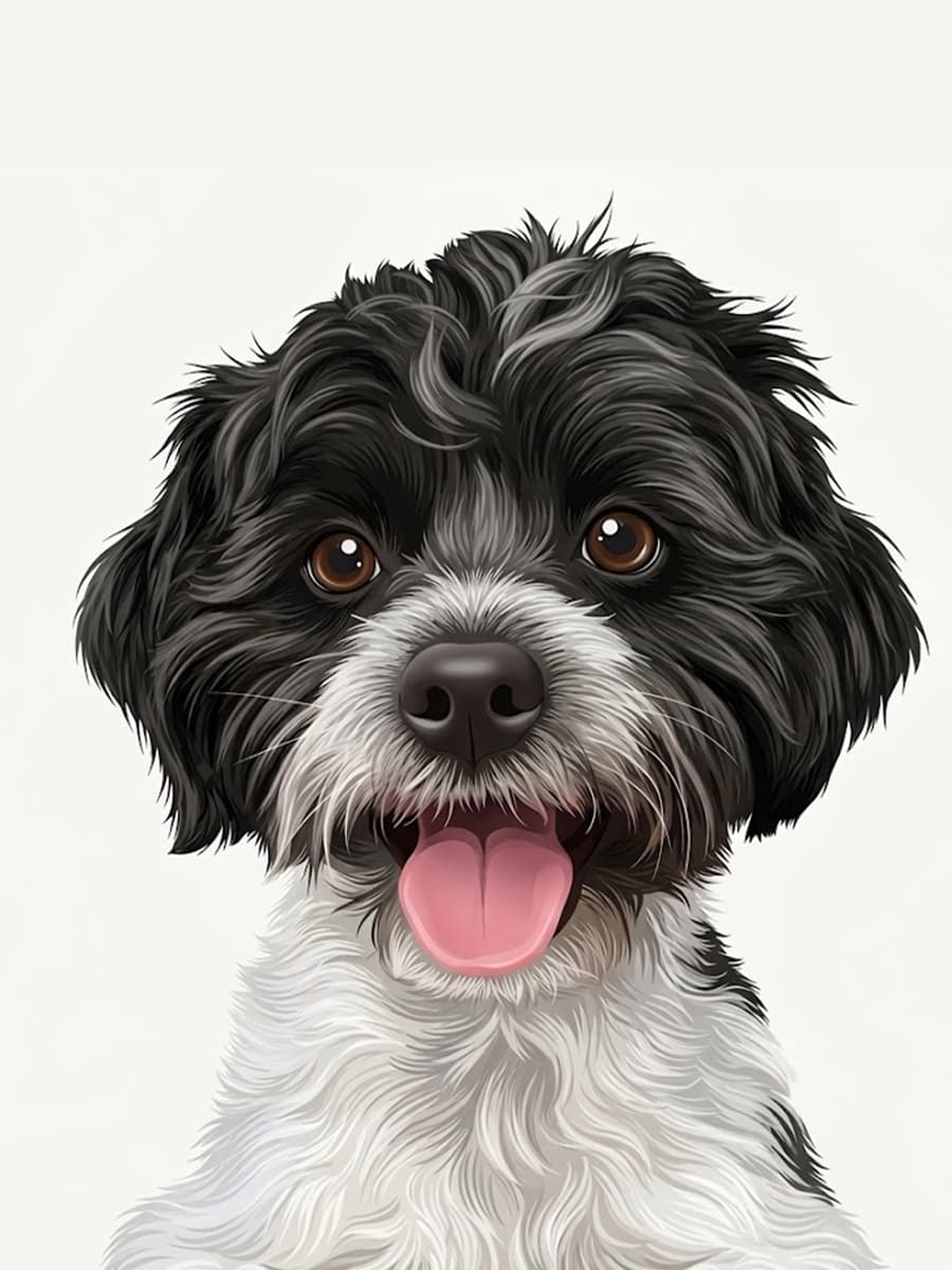 Modern custom pet portrait