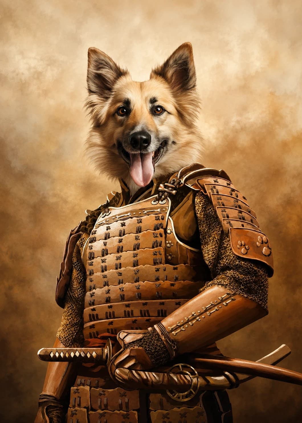 Samurai custom pet portrait